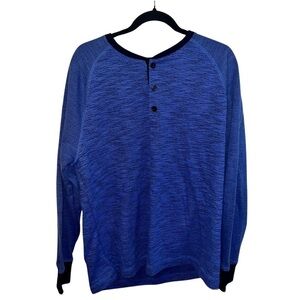 Banana Republic XL Men’s Blue Knit Henley Shirt – Comfortable & Stylish
